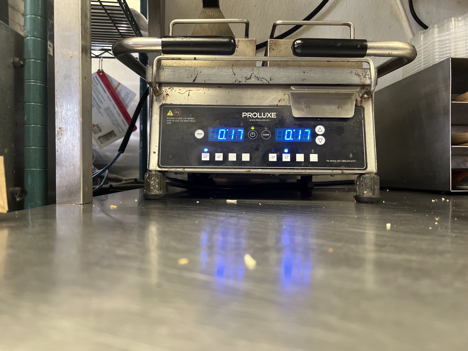 Commercial griddle in a Lubbock restaurant kitchen